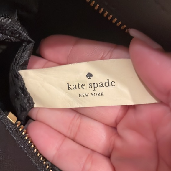 Authentic Kate Spade Black Chevron Ric Rac Handbag Purse - Picture 6 of 6